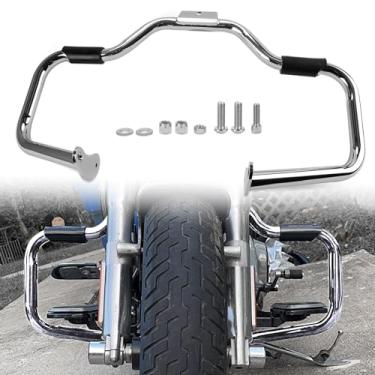 Imagem de PSLER Dyna Highway Crash Bars - Protetor de motor para modelos FL 2000-2017 Heritage Softail Slim Fatboy Classic Deluxe Springer Cross Bones Parts 49000138 (cromado)