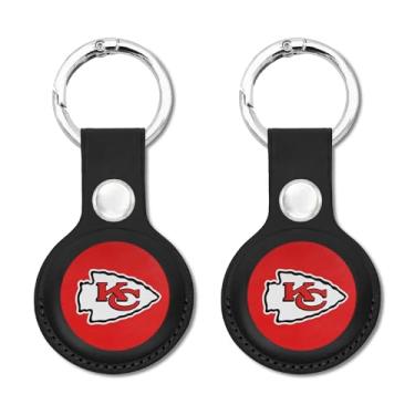 Imagem de Chaveiro NFL Kansas City Chiefs para Apple AIR TAG pacote com 2 para cães e gatos, capa para Apple Airtag Tracker, suporte de pingente de dispositivo de rastreamento de cães GPS