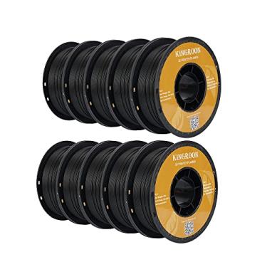 Imagem de Kingroon Filamento de Impressora 3D Pla Plus （Pla +）, 10 Rolos, Precisão Dimensional +/- 0,03 Mm, Carretel de 10 Kg (22 Libras), 1,75 Mm, Preto