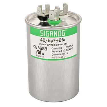 Imagem de SIGANDG 40 + 5 Mfd 40/5 Uf 370 Ou 440 Volts Cbb65B Capacitor para Funcionamento de Motor Ca, Condensador Reto Frio, Bomba de Calor, Ar Condicionado, Capacitor Hvac