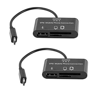 Imagem de MXTECHNIC Adaptador de host micro USB OTG 3 em 1, leitor de cartão SD, leitor de cartão de câmera, host de conexão de celular OTG, kit adaptador de cartão SD USB 2.0 para Android/computador/impressora