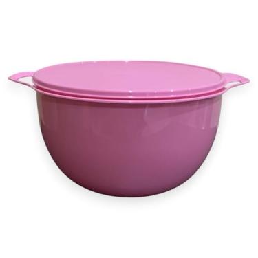 Imagem de Tupperware Tigela de mistura Thatsa Mega Bowl 42 xícaras 10L rosa com tampa combinando