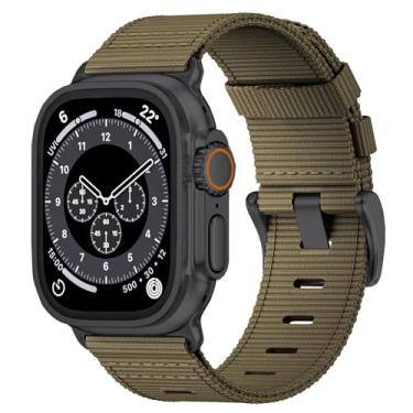 Imagem de Pulseira de relógio de nylon para Apple Watch Ultra 2 de 49 mm, 46 mm, 45 mm, 44 mm e 42 mm (série 1 2 3), pulseiras masculinas respiráveis para Apple Watch Ultra, 10/9/8/7/6/SE/5/4/3/2/1