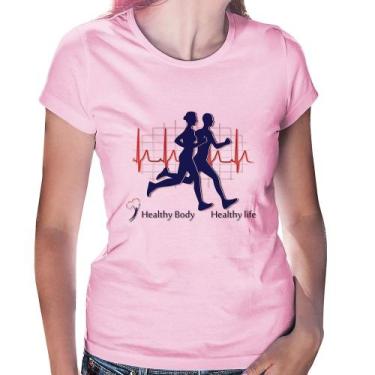 Imagem de Baby Look Batimentos Cardíacos Corrida - Foca na Moda, Rosa bebê, GGG