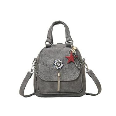 Imagem de Mochila feminina multifuncional bolsa de ombro feminina pequena bolsas femininas mochilas para meninas bolsa(Dark Gray)
