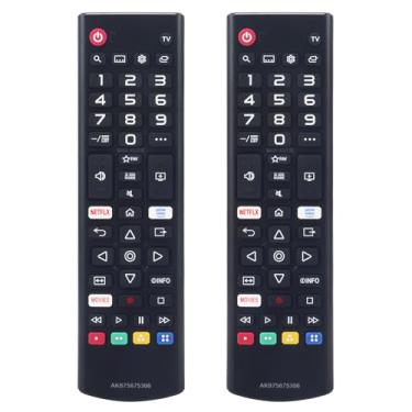 Imagem de Pacote com 2 controles remotos de substituição AKB75675306 para LG 4K OLED LCD TV AKB75675302 AKB75675304 AKB75875306 49UN7100PUA 55UN7300PUB 60UN7310PUA
