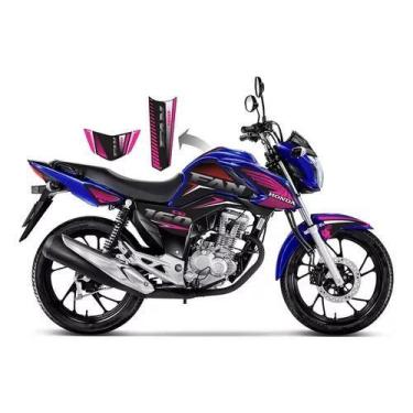 Imagem de Kit Adesivos Carenagem Honda Cg Fan 160 2022 Rosa - Geral