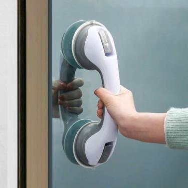 Imagem de Kit Com 2 Barra De Apoio com Ventosa Suporte Sanitário Portatil Segurança Idosos Deficientes Banheiro Porta