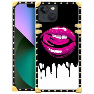 Imagem de WANKBLC Capa compatível com iPhone 13, preta, branca, vermelha, sexy, luxuosa, dourada, decoração para meninas e mulheres, TPU macio, à prova de choque, proteção rígida de policarbonato traseiro para