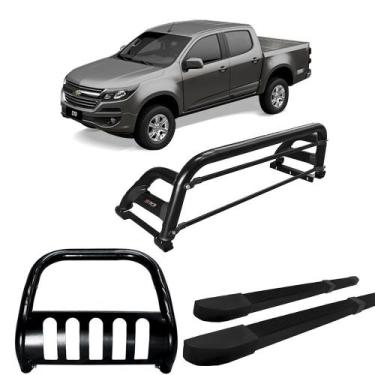Imagem de Kit Quebra Mato Santo Antônio H2 Estribo Quadrado S10 94/2011 C/Dupla 