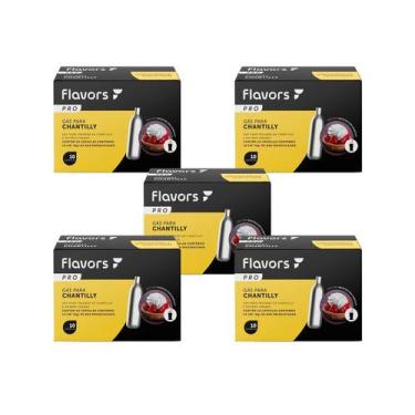 Imagem de Cápsula Chantily Gás Refil Kit 5 Caixas 50 Unidades N2o - Flavors