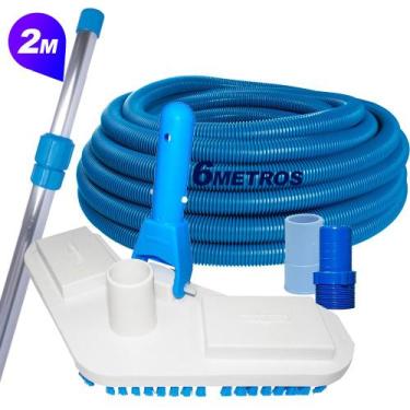 Imagem de Manutenção Piscina Aspirador Com Escova Mangueira 6m Cabo 2m - Globalm