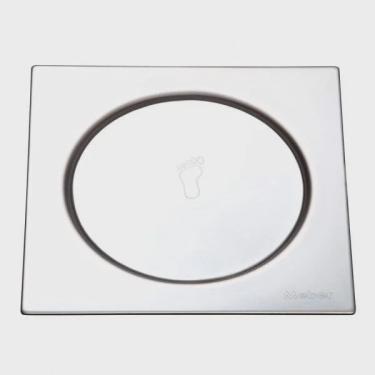 Imagem de Grelha com Fecho Pressão Quadrada Inox 15cmx15cmx6cm Meber Metais Cromado