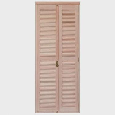 Imagem de Porta de Madeira Camarão 213x74cm com Venezianas e Marco Batente 14cm ewk P37 Rondosul