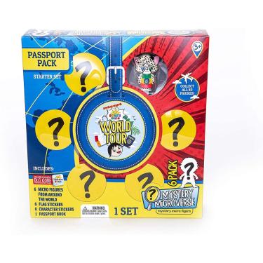 Imagem de Ryan's World Tour Passport Pack, Travel The World And Collect, Set inclui 6 micro figuras temáticas do país com adesivos para combinar, livro de passa