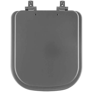 Imagem de Assento Sanitário Mdf Soft Close Quadra Preto Fosco Para Vaso Deca Com Ferragem Preta