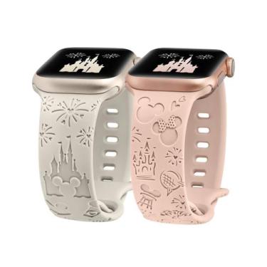 Imagem de Pulseiras de relógio Girovo Cartoon gravadas em silicone para Apple 41