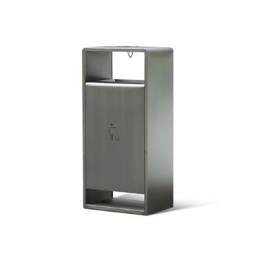 Imagem de Lixeira para Área Externa Lixeira interna/externa de 55l, lata de lixo quadrada de metal com lançamento lateral, lata de lixo comercial doméstica moderna com cinzeiro Lixeira para Área Externa