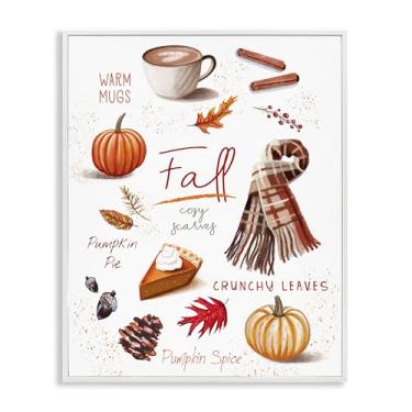 Imagem de Stupell Industries Arte giclée emoldurada branca Favorite Autumn Things, design de Elizabeth Tyndall, 28 x 35 cm