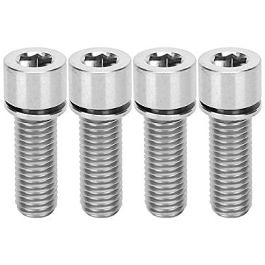 Imagem de Parafusos de haste de bicicleta parafusos de haste Titanium liga leve resistente à corrosão resistente a parafusos de caule de bicicleta Durável M7x20mm para entusiastas do (Cor primária de titânio)
