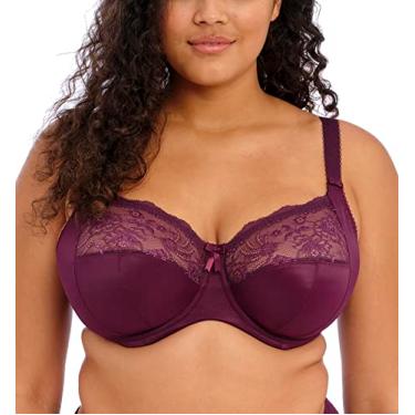 Imagem de Elomi Sutiã feminino plus size Morgan com aro e renda elástica, Amora, 40G