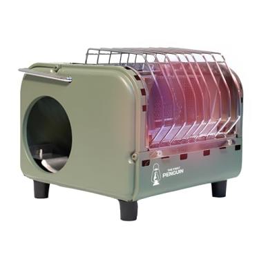 Imagem de Dr.HOWS O primeiro mini aquecedor Penguin. Aquecedor portátil para acampamento. Recipiente de butano operado para exterior com função de desligamento seguro, Tan (KHAKI)