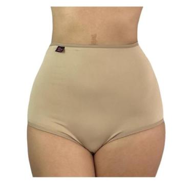 Imagem de KIT 4 Cinta Calcinha Dupla Reforçada Cintura Alta Poliamida Lingerie -