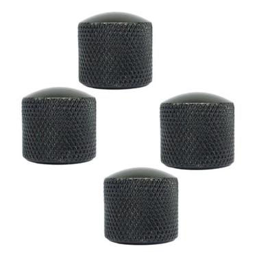 Imagem de KIT 4 Knob metal 18mm preto de encaixe guitarra KB20BK MXP
