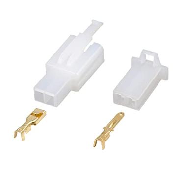 Imagem de X AUTOHAUX 4 conjuntos 2,8 mm 2 pinos conector de fio elétrico de carro macho fêmea carcaça terminal