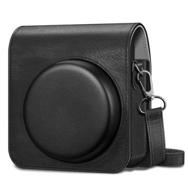 Imagem de FINTIE Capa Protetora Para Câmera Instantânea Fujifilm Instax Mini 99 - De Couro Vegano Premium Com Alça Ajustável Removível (Preto Vintage)