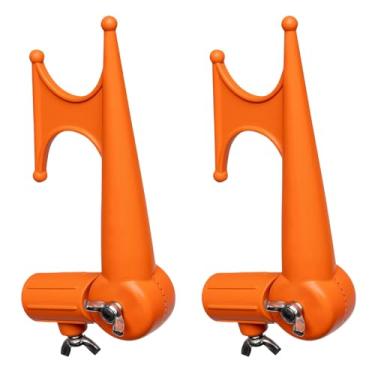 Imagem de GHYTRIGEN 2 ganchos práticos, gancho utilitário multiuso de plástico com cotovelo ajustável, mastro leve para extensão de rosca padrão para pendurar luzes de Natal, alimentadores de pássaros