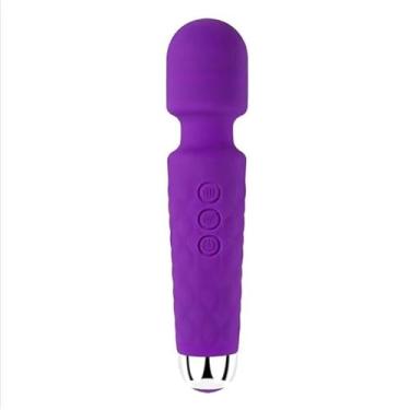 Imagem de Vibrador Massageador corporal Clitoriano Varinha Mágica Silicone Textura Estimulado - Recarregável(ROXO)