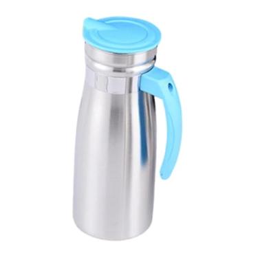 Imagem de YWJLQH Jarra de água fria de aço inoxidável de 1,0 L, 3,3 x 9 polegadas, para cerveja, café, leite, grande capacidade, recipiente multifuncional para bebidas, Azul