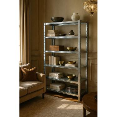 Imagem de Estante Prateleira Aço Dupla 6 Bandeja 60cm Galvanizada - Rede Móveis