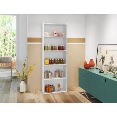 Imagem de Armário Estante Livreiro com Prateleiras Luiza - BRANCO - AJL Móveis