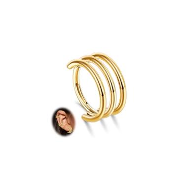 Imagem de Beautidots G23 titânio 1 peça piercing de concha, brincos de cartilagem 16G CZ dupla/tripla argola tragus daith helix brincos para mulheres clicker anéis de septo 8 mm 10 mm 12 mm, 16G-10MM, Titânio