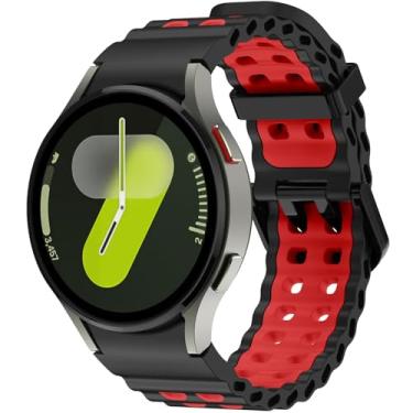 Imagem de Pulseiras de silicone marinho compatíveis com Samsung Galaxy Watch Ultra 7 6 5 4 FE de 47 mm, 40 mm, 44 mm, 5 Pro 6, pulseira respirável, esportiva sem lacunas, compatível com Samsung Watch Ultra de