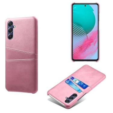 Imagem de Capa compatível com Samsung Galaxy M54 5G, capa de couro PU - Capa de telefone fina à prova de choque com 2 compartimentos para cartão, proteção anti-impressão digital e antiqueda, plástico de couro