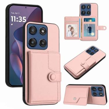 Imagem de Moment Dextrad Capa para Moto G Stylus 2025 com porta-cartões, carteira com 5 compartimentos múltiplos, bloqueio RFID, proteção de camada dupla de couro TPU interior, capa flip com suporte para Moto G