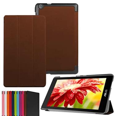 Imagem de Capa para tablet ASUS ZenPad C 7.0 Z170C/CG/MG P01Y P01Z, capa ultrafina de couro leve com suporte para ZendPad C 7.0 Z170C Z170CG Z170MG (marrom)