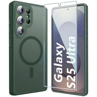 Imagem de TXXO Capa para Samsung Galaxy S25 Ultra, capa para celular Galaxy S25 Ultra com protetor de tela [proteção total da câmera] Capa fina à prova de choque para s 25 Ultra - Verde