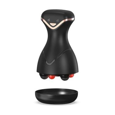 Imagem de Massageador abdominal rotativo com calor e luz vermelha, massageador de estômago portátil sem fio para digestão, redução de celulite, escultura corporal - Ferramenta portátil de drenagem linfática
