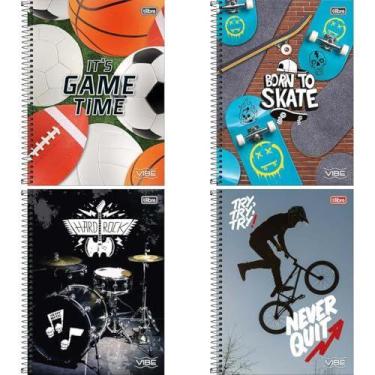 Imagem de Caderno 10X1 Capa Dura Vibe 160 Folhas Masculino - TILIBRA