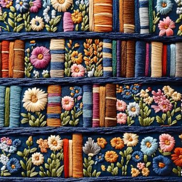 Imagem de Floral Bookshelf Puzzles for Adults 500 Pieces Wildflower Books Pages Jigsaw Puzzles Vintage Unique Plant Mbroidery Art Puzzle Difficult Unique Family Challenging Games for Seniors Adults (20"x20")