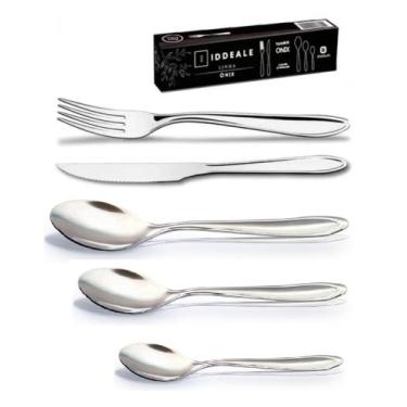 Imagem de Jogo 60 Talheres Garfo Faca Colher mesa sobremesa chá 12 de cada inox 