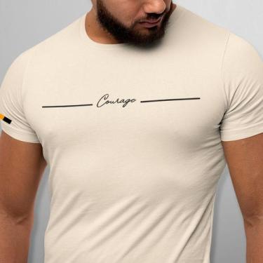 Imagem de Camiseta Masculina Estampada Coragem 100% Algodão Premium - ALPHA WEAR