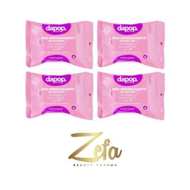 Imagem de Kit 04 Lenço Demaquilante E Limpeza Com Aloe Vera - Dapop