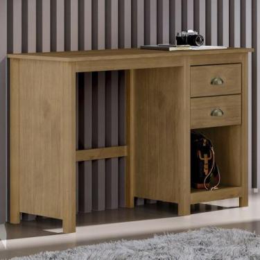 Imagem de Escrivaninha 110cm 2 Gavetas Home Office Lázio Freijó F07 - Mpozenato,