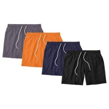 Imagem de Kit 4 Shorts Masculino Liso Básico Bermuda Tactel Água Praia Treino Academia Corrida-Masculino