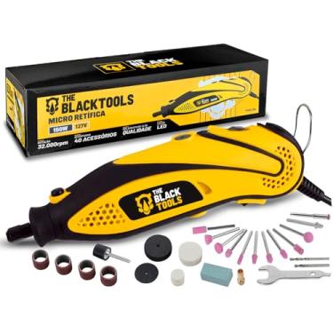 Imagem de Micro Retifica Profissional 135w Elétrica Com Kit Acessórios 40 Peças Corte Desbaste Tmr135 220V The Black Tools
